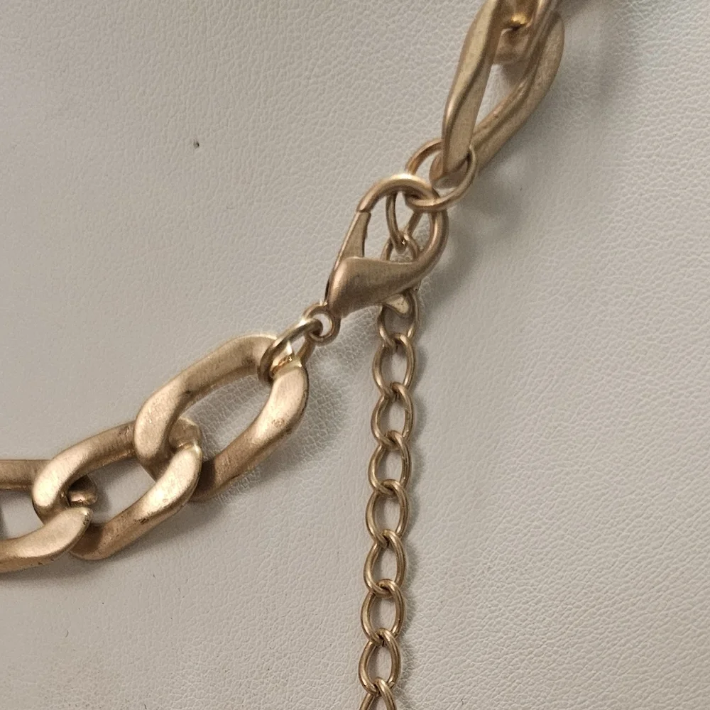 Chunky Gold Flat Chain Necklace, Bling Drip Thick Chain.